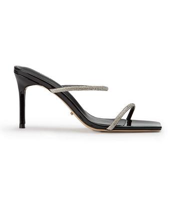 Tony Bianco Chase Black Patent 8.5cm Low Heels Black | SGCIF88658