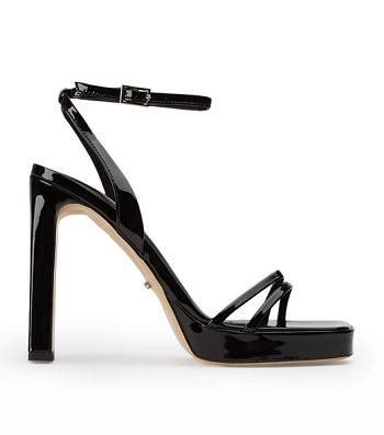 Tony Bianco Dandy Black Patent 11.5cm Strappy Heels Black | QSGWA18734