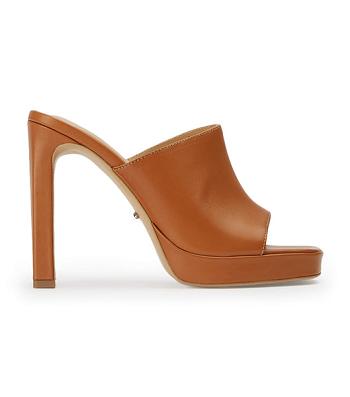 Tony Bianco Dover Tan Como 11.5cm Block Heels Brown | ZSGMJ52155