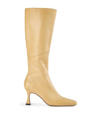 Tony Bianco Fantasy Butter Nappa 8cm Knee High Boots Yellow | YSGVQ98090