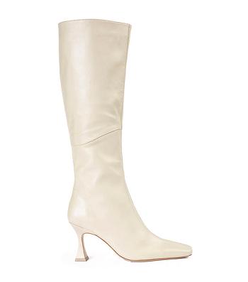 Tony Bianco Fantasy Vanilla Nappa 8cm Mid Calf Boots Light Yellow | SGZDE55821