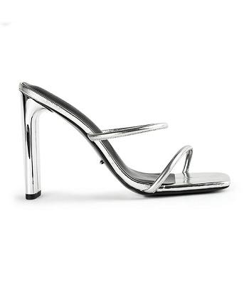 Tony Bianco Florence Silver Foil 11cm Block Heels Silver | SGEGJ72170