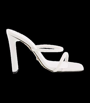 Tony Bianco Florence White Sheep Nappa 11cm Strappy Heels White | FSGUI19376