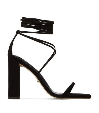 Tony Bianco Flute Black Phoenix 10.5cm Strappy Heels Black / Red | SGEAH15894