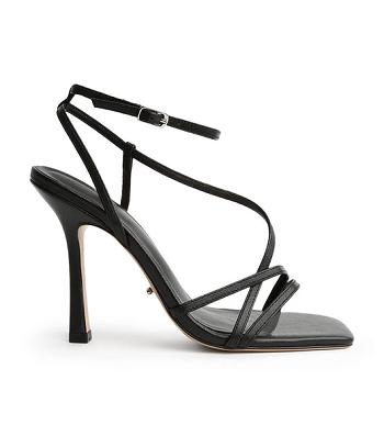 Tony Bianco Franci Black Kid 10.5cm Strappy Heels Black | SGXBR31430