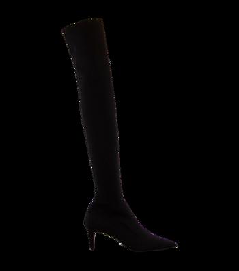 Tony Bianco Gracie Black Sock Knit 6.5cm Heeled Boots Black | PSGER14866