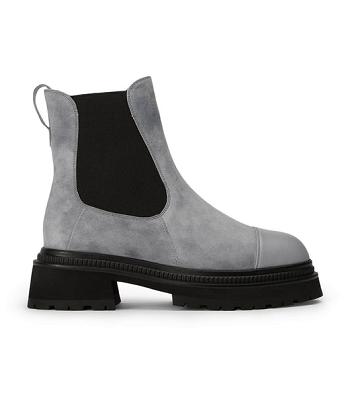 Tony Bianco Hurricane Steel Grey Suede 5.5cm Combat Boots Grey | SSGNY79680