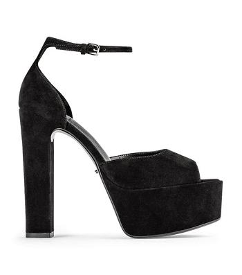 Tony Bianco Jayze Black Suede 14cm Event Heels Black | SGDFL22324