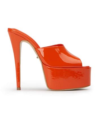 Tony Bianco Jordyn Citrus Patent 15cm Platform Shoes Orange | SGICD37074