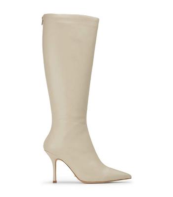 Tony Bianco Kortez Vanilla Nappa 9.5cm Knee High Boots Light Yellow | QSGUV50837