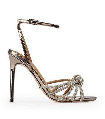 Tony Bianco Kyla Gunmetal Shine 11cm Strappy Heels Grey | SGJZR59111