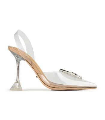 Tony Bianco Laos Clear Vinylite 10.3cm Court Shoes Silver | XSGGW50215