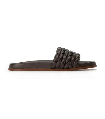 Tony Bianco Layton Chocolate Nappa Slides Chocolate | SGICD34398