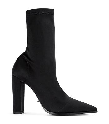 Tony Bianco Lila Black Lycra 10.3cm Ankle Boots Black | SGNZX35536