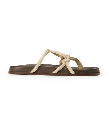 Tony Bianco Luelle Vanilla Nappa Flat Sandals Light Yellow | SGIIZ52574