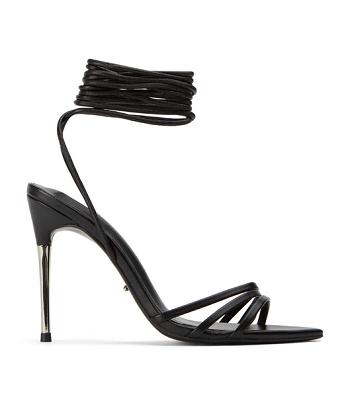 Tony Bianco Mavis Black Nappa 10.5cm Strappy Heels Black | ASGDF58484