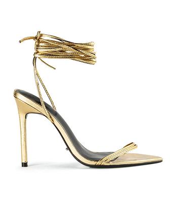 Tony Bianco Millie Gold Foil 10.5cm Strappy Heels Gold | XSGBH41709