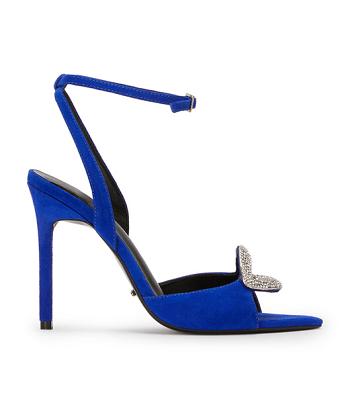 Tony Bianco Moshi Azure Suede 10.5cm Bling Heels Azure | SGJVR51879