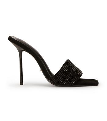 Tony Bianco Naomi Black Crystal/Black Suede 10.5cm Event Heels Black | FSGUI40599