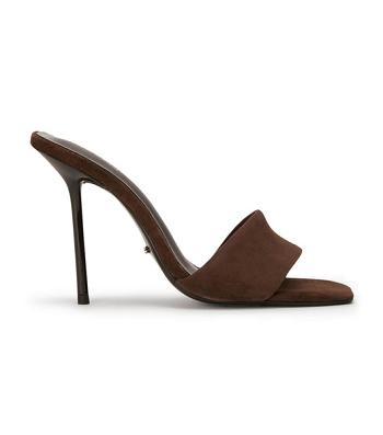 Tony Bianco Natalie Espresso Suede 10.5cm Stiletto Heels Chocolate | LSGTR67681