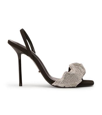 Tony Bianco Nixon Crystal/Black 10.5cm Bling Heels Black | SGJBT53167