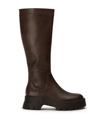 Tony Bianco Rage Choc Como 5.5cm Combat Boots Chocolate | SGCVG72066