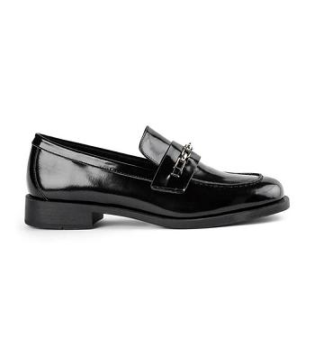 Tony Bianco Rebecca Black Hi Shine 2.5cm Loafers Black | GSGEC64975