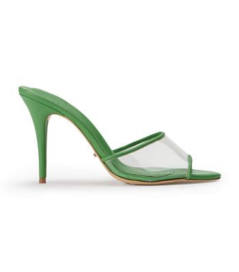 Tony Bianco Riana Clear Vinylite/Acid Green 9.5cm Stiletto Heels Green | SGJVR24190