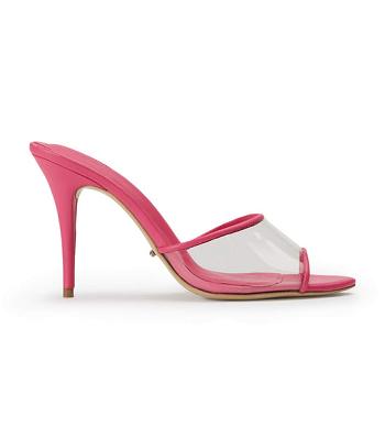 Tony Bianco Riana Clear Vinylite/Acid Pink 9.5cm Stiletto Heels Pink | XSGGW75563