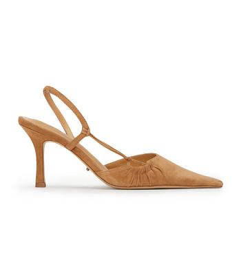 Tony Bianco Sakai Butterscotch Suede 8cm Low Heels Yellow | SSGVO73672