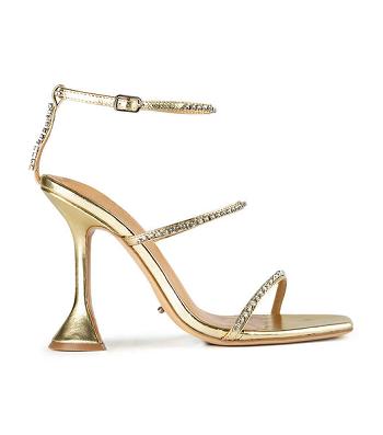 Tony Bianco Shy Gold Nappa Metallic 10.5cm Bling Heels Gold / Metal | DSGVO40630