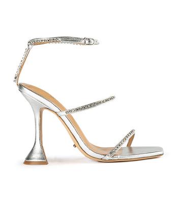 Tony Bianco Shy Silver Nappa Metallic 10.5cm Bling Heels Silver / Metal | MSGFT24536