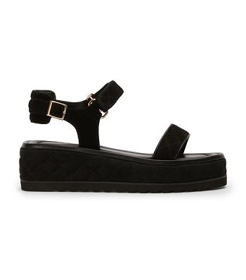 Tony Bianco Zahara Black Suede 6cm Sandals Black | ASGWC52876