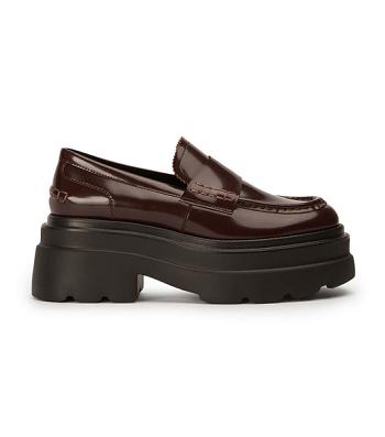 Tony Bianco Zomp Vino Hi Shine 7.5cm Loafers Chocolate | USGND37076